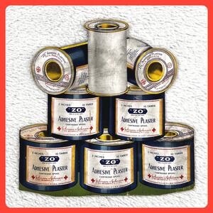 1930s Johnson Johnson Advertising Sign 8.5" Cardboard ZO‎ Adhesive Plaster